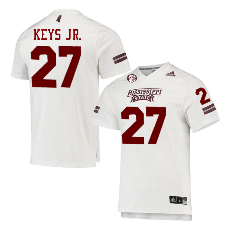 Men #27 Chris Keys Jr. Mississippi State Bulldogs College Football Jerseys Stitched-White